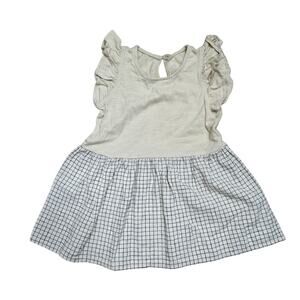 RYLEE + CRU COURY DRESS GRID BUTTER 18-24 Months Linen Cotton